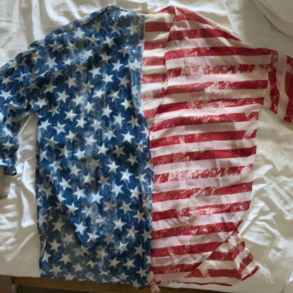 american flag sheer kimono robe